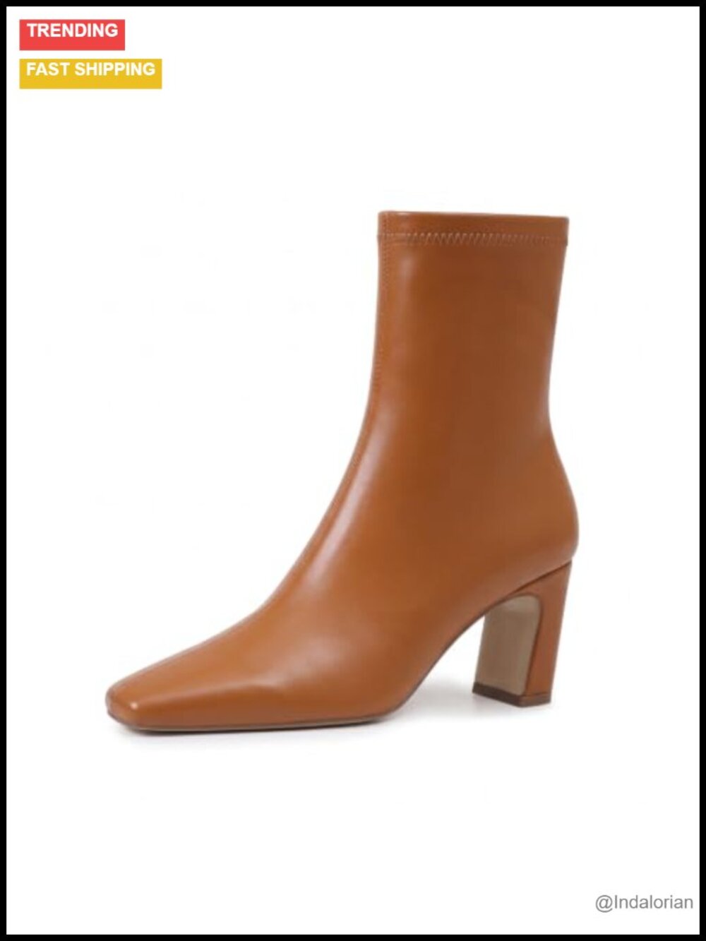 Square Toe Chunky Heel Ankle Boots Side Zipper Booties